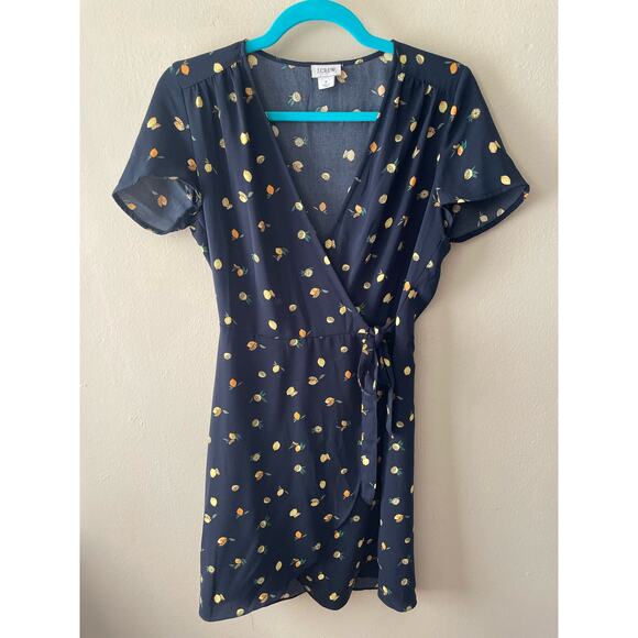J. Crew Navy Blue Lemon Dress Size 0 - Picture 1 of 10